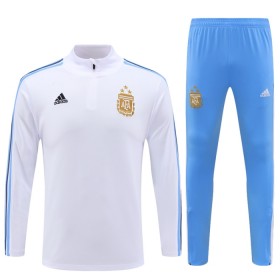 Argentinië Witte Trainings Sweatshirt Kwart-Zip 2023-24